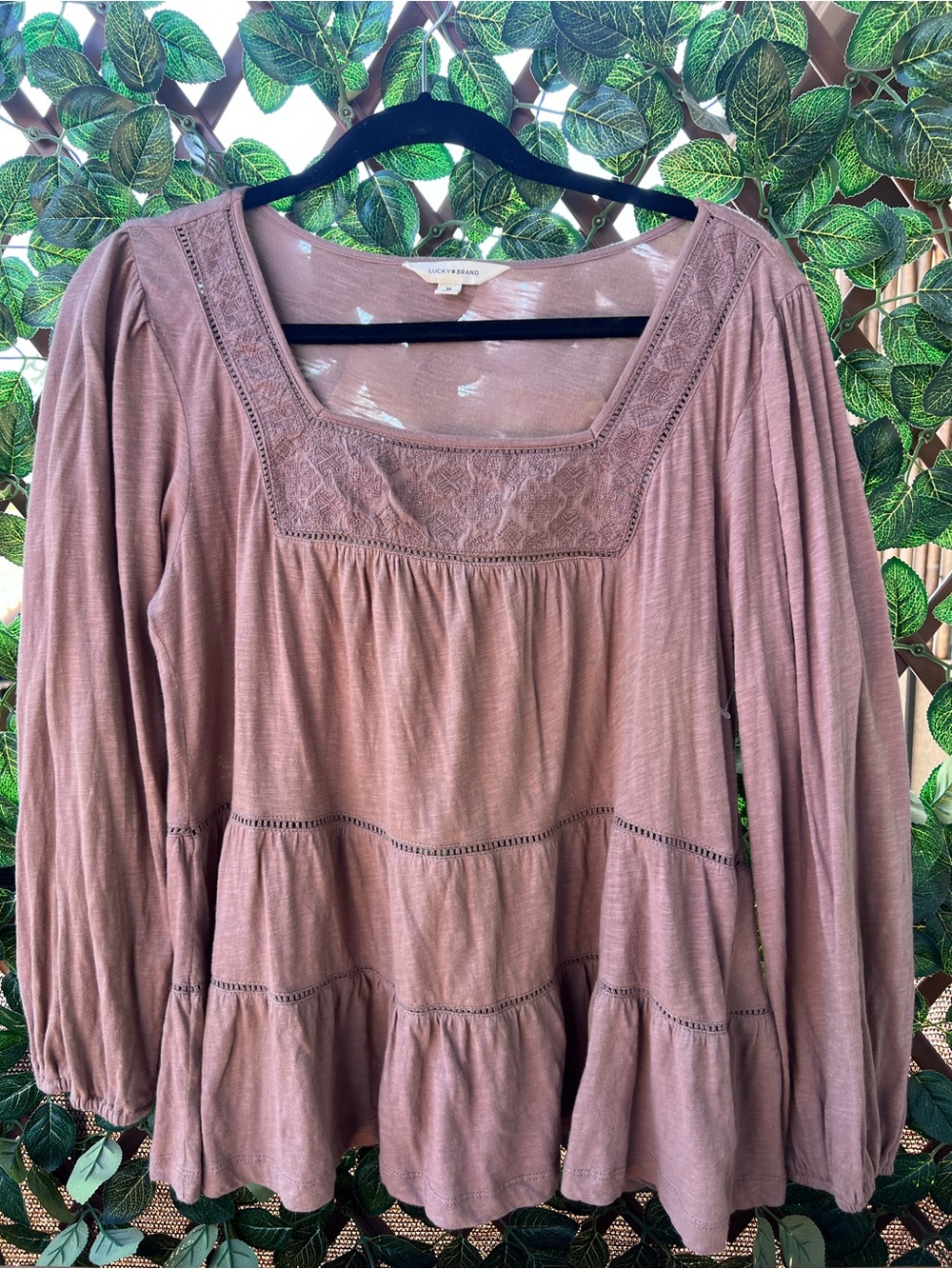 Lucky Brand Lace-Trim Top